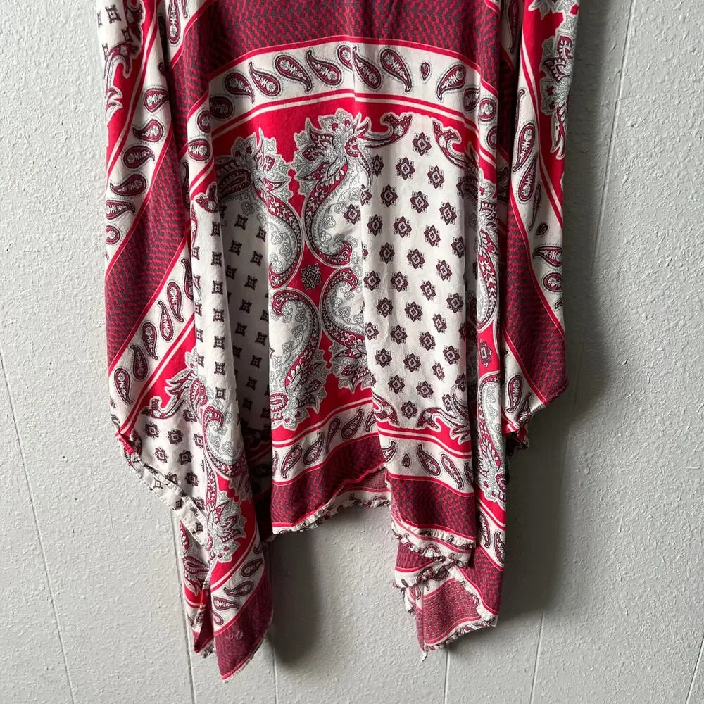 Umgee Womens Tank Dress Large Handkerchief Hem Paisley Floral Cottagecore Boho - Picture 10 of 14